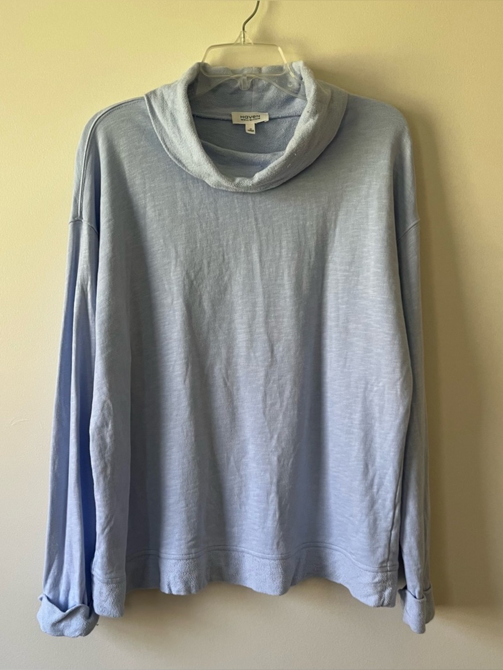 HAVEN Well Within Oversized Pullover Sweatshirt Med Light Blue Coastal Beachy